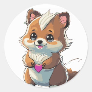 Cute Woodland Animal Sticker Classic Round Gifti