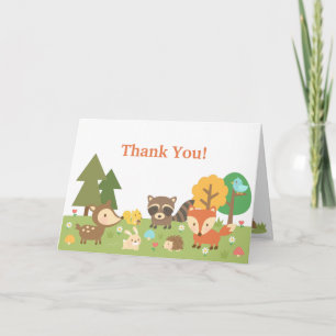 Cute Woodland Animal Thank You Card