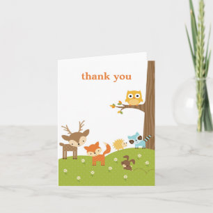 Cute Woodland Animal Thank You Cards