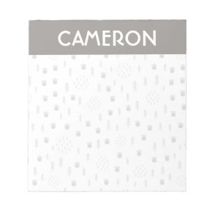 Cute Woodland Animal Track Pattern Notepad