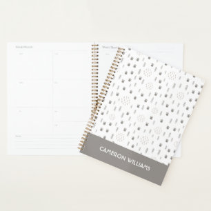 Cute Woodland Animal Track Pattern Planner