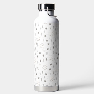 Cute Woodland Animal Track Pattern Water Bottle