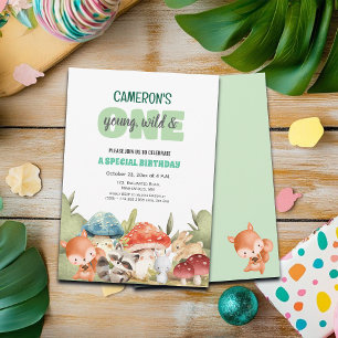 Cute Woodland Animals 1st Birthday Party  Invitation