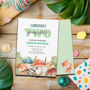 Cute Woodland Animals 2nd Birthday Party  Invitation