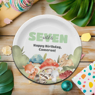 Cute Woodland Animals 7th Birthday Party Paper Plate