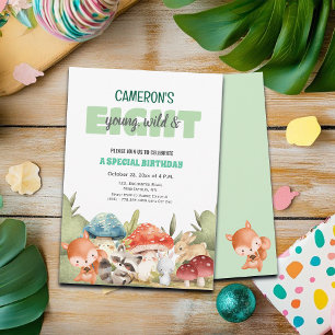 Cute Woodland Animals 8th Birthday Party  Invitation