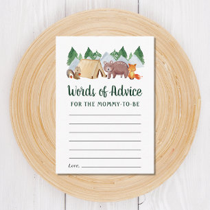 Cute Woodland Animals Advice Baby Shower Enclosure Card