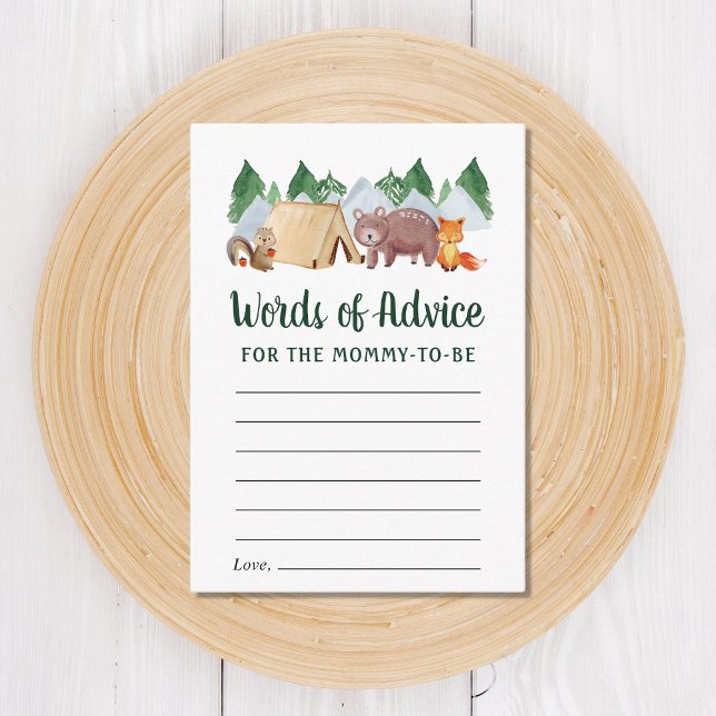 Cute Woodland Animals Advice Baby Shower Enclosure Card (Creator Uploaded)