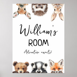 Cute Woodland Animals Baby Nursery Room Poster