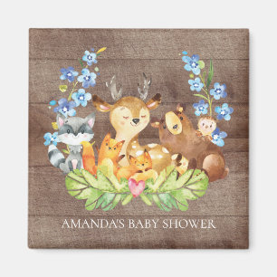 Cute Woodland Animals Baby Shower Favour Magnet
