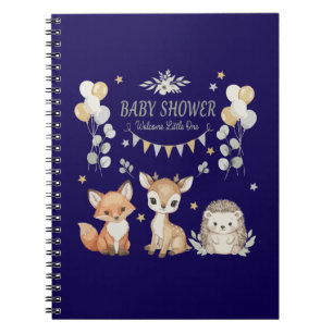 Cute Woodland Animals Baby Shower Fox, Deer Notebook