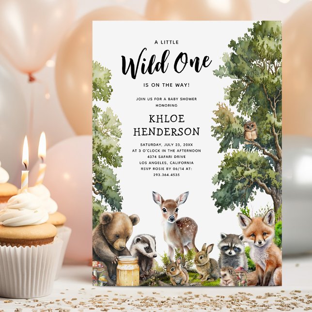 Cute Woodland Animals Baby Shower Invitation (Creator Uploaded)