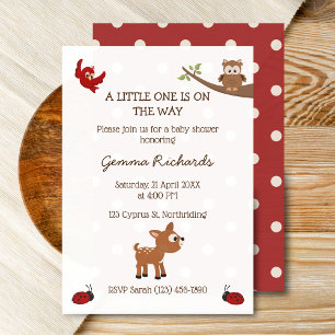 Cute Woodland Animals Baby Shower Invitation