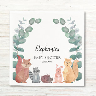 Cute Woodland Animals Baby Shower Napkin