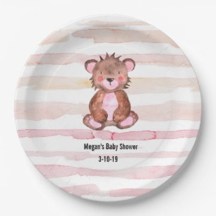 Cute Woodland Animals Baby Shower Party Plates