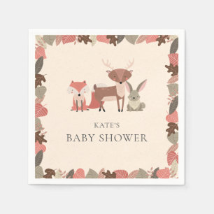 Cute Woodland Animals Baby Shower Sprinkle Napkin