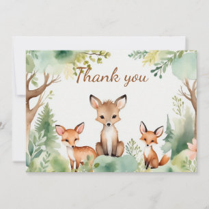 Cute Woodland Animals Baby Shower Thank You Card