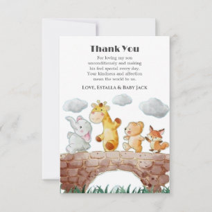 Cute Woodland Animals Baby Shower Thank You Card