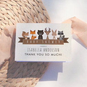 Cute Woodland Animals Baby Shower   Thank You Card