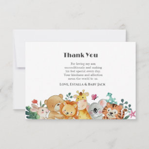 Cute Woodland Animals Baby Shower Thank You Card