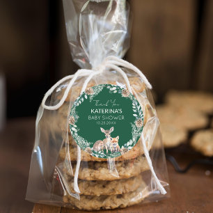 Cute Woodland Animals Baby Shower Thank You Favour Classic Round Sticker