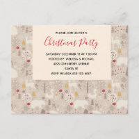 Cute Woodland Animals Christmas Pattern Party