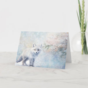 Cute Woodland Animals Coyote In Snow Greeting  Card