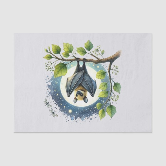 Cute woodland animals decoupage bat  tissue paper (Front)