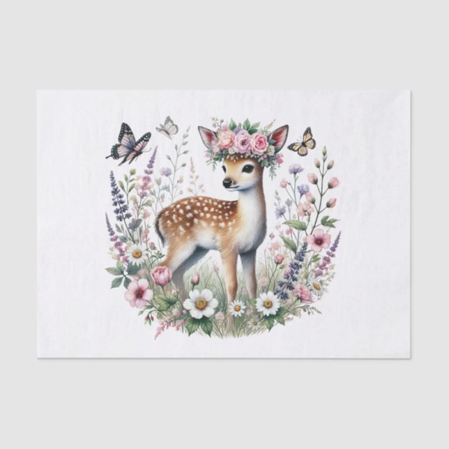 Cute woodland animals decoupage deer tissue paper (Front)