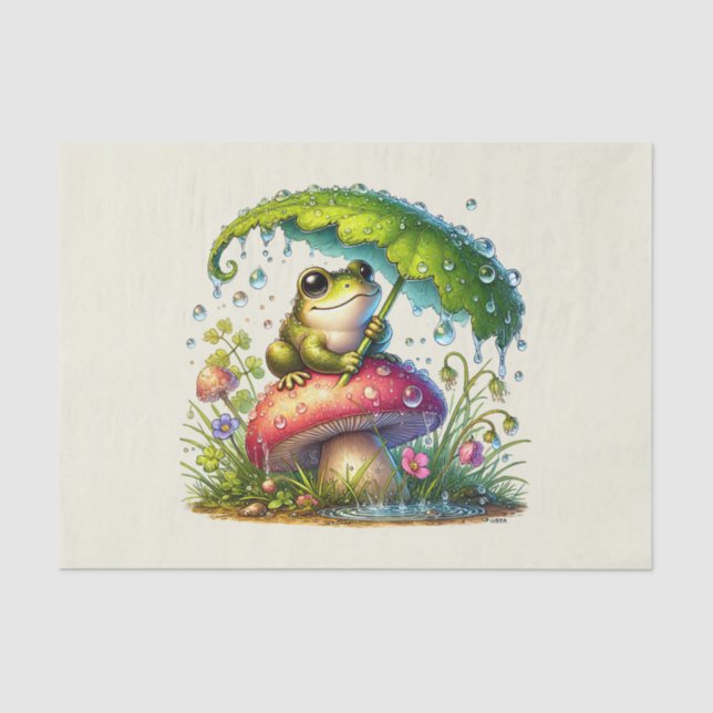 Cute woodland animals decoupage frog tissue paper (Front)