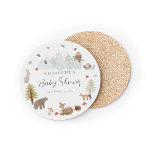 Cute Woodland Animals Fall Baby Shower Coaster<br><div class="desc">Simply create a cute woodland animals baby shower balloon with this template featuring an owl, fox, bear, squirrel, deer, mushrooms and more for your cottage core theme shower for the mum-to-be. TIP: Check out the other items in this collection with the same design for a complete and easy shopping experience...</div>