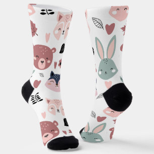 Cute Woodland Animals Forest Friends Nursery Socks
