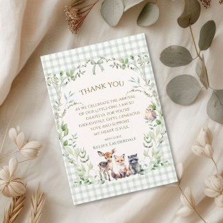 Cute Woodland Animals Gender Neutral Baby Shower Thank You Card