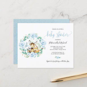 Cute Woodland Animals Greenery Budget Baby Shower