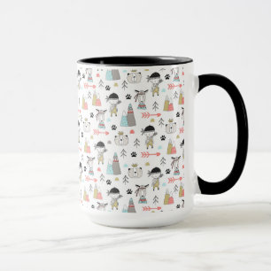 Cute Woodland Animals & Indian Boy Pattern Mug