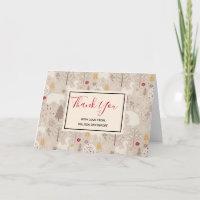 Cute Woodland Animals Nordic Pattern Thank You