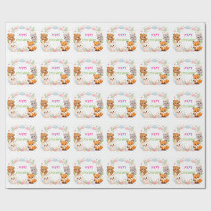 Cute Woodland Animals Nursery Wall Art – Bear Wrapping Paper