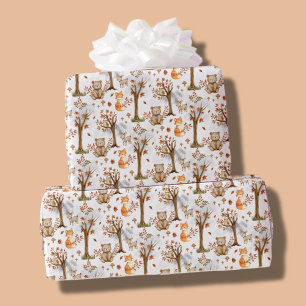 Cute Woodland Animals Pattern Wrapping Paper