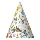 Cute Woodland Animals Personalised Photo Party Hat (Back)