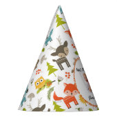 Cute Woodland Animals Personalised Photo Party Hat (Left)