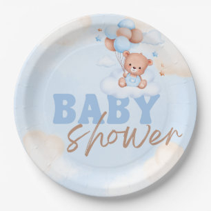 Cute Woodland Animals Rustic Greenery Baby Paper Plate