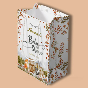 Cute Woodland Animals Thank You Baby Shower Medium Gift Bag