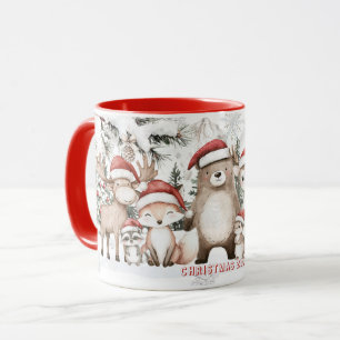 Cute Woodland Animals Winter Wonderland Christmas  Mug