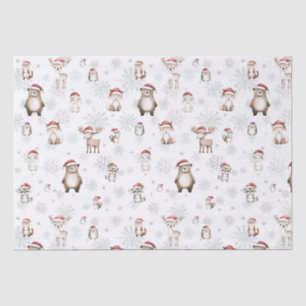 Cute Woodland Animals Winter Wonderland Decoupage Tissue Paper