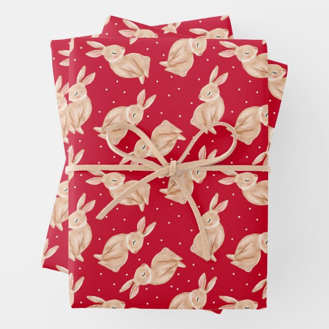 Cute Woodland Animals Wrapping Paper Sheet (In situ)