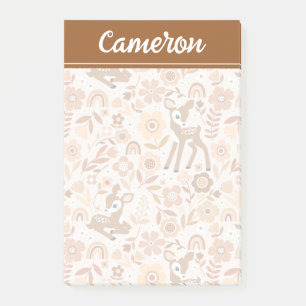Cute Woodland Baby Deer Floral Pattern Post-it Notes