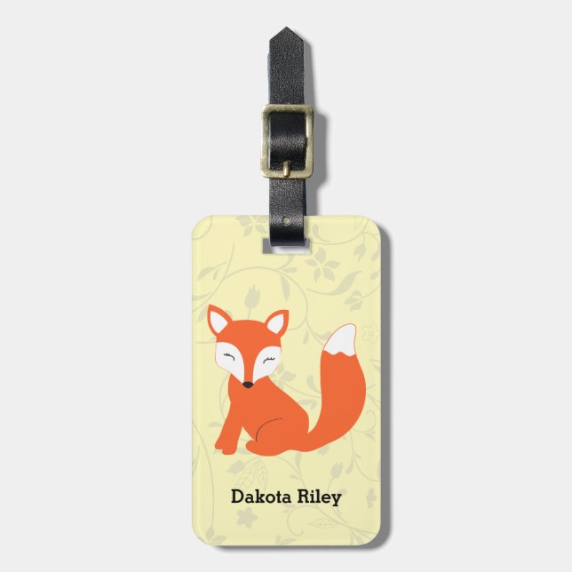 Cute Woodland Baby Fox Luggage Tag (Front Vertical)