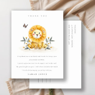 Cute Woodland Baby Lion Foliage Any Age Birthday Postcard