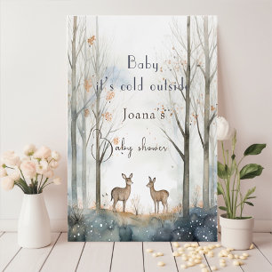 cute woodland baby shower  poster