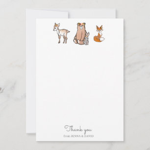 Cute Woodland   Baby Shower Thank You Card